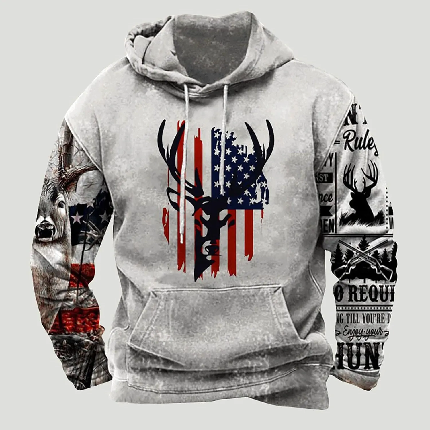 Hoodies for Men Casual Graphic Crewneck Sweatshirts Western Aztec Ethnic Pullover Hoodie Oversized Hooded Sweatshirt