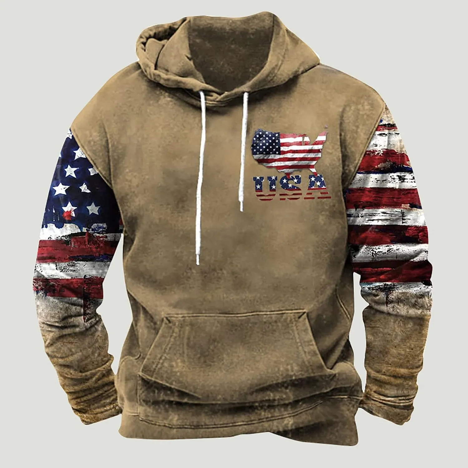 Hoodies for Men Casual Graphic Crewneck Sweatshirts Western Aztec Ethnic Pullover Hoodie Oversized Hooded Sweatshirt