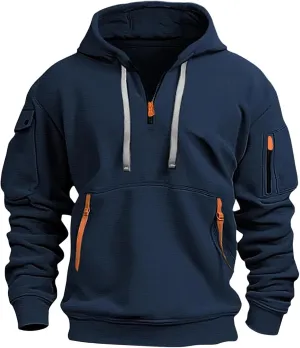 Hoodies for Men Casual Pullover Sports with Zipper Drawstring Fall Tops Winter Men'S Fashion Hoodies & Sweatshirts