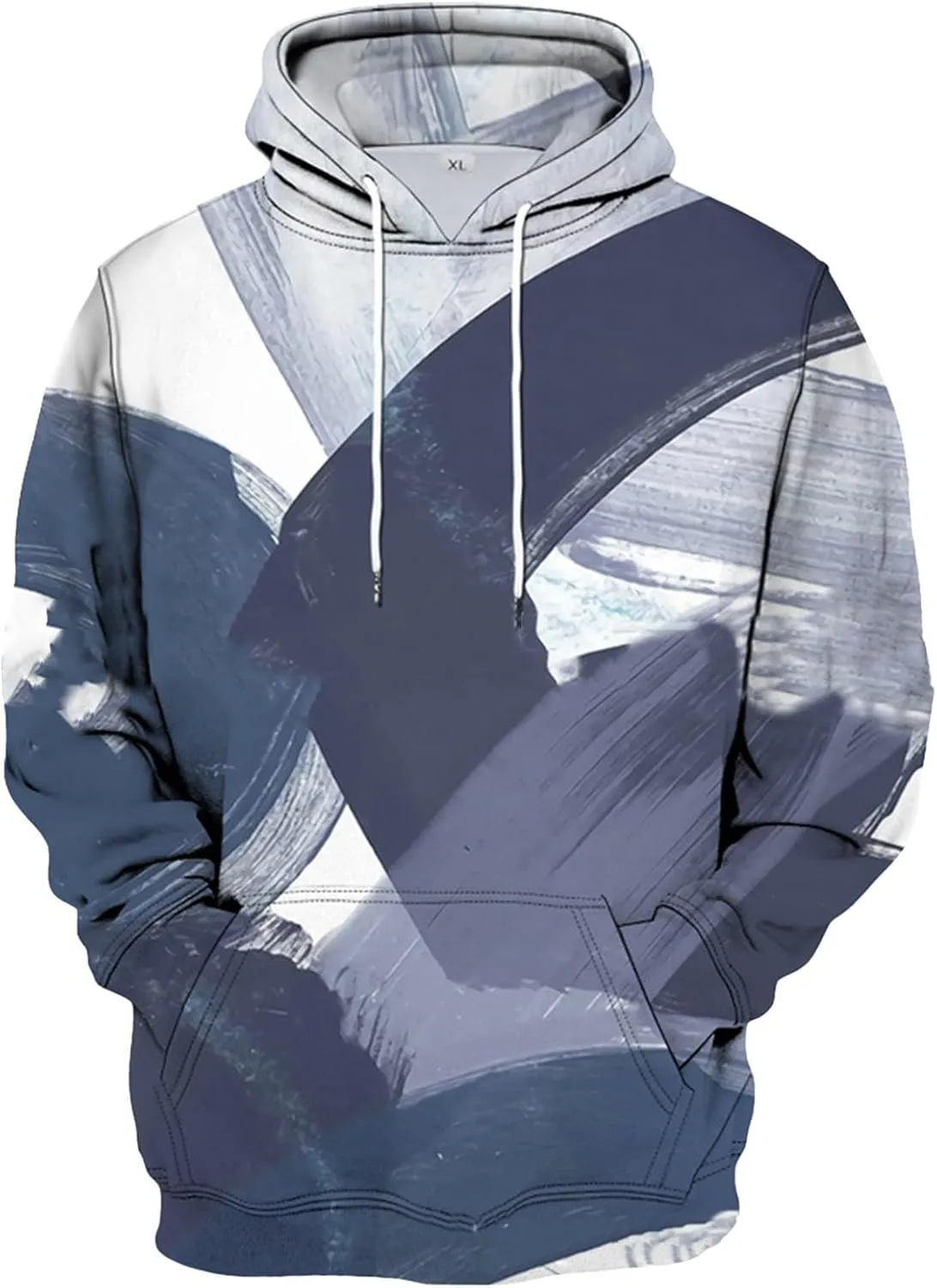 Hoodies For Men Graphic Oversized Lightweight Print Plush Warm Fleece Casual Pocket Winter Coat Fleece