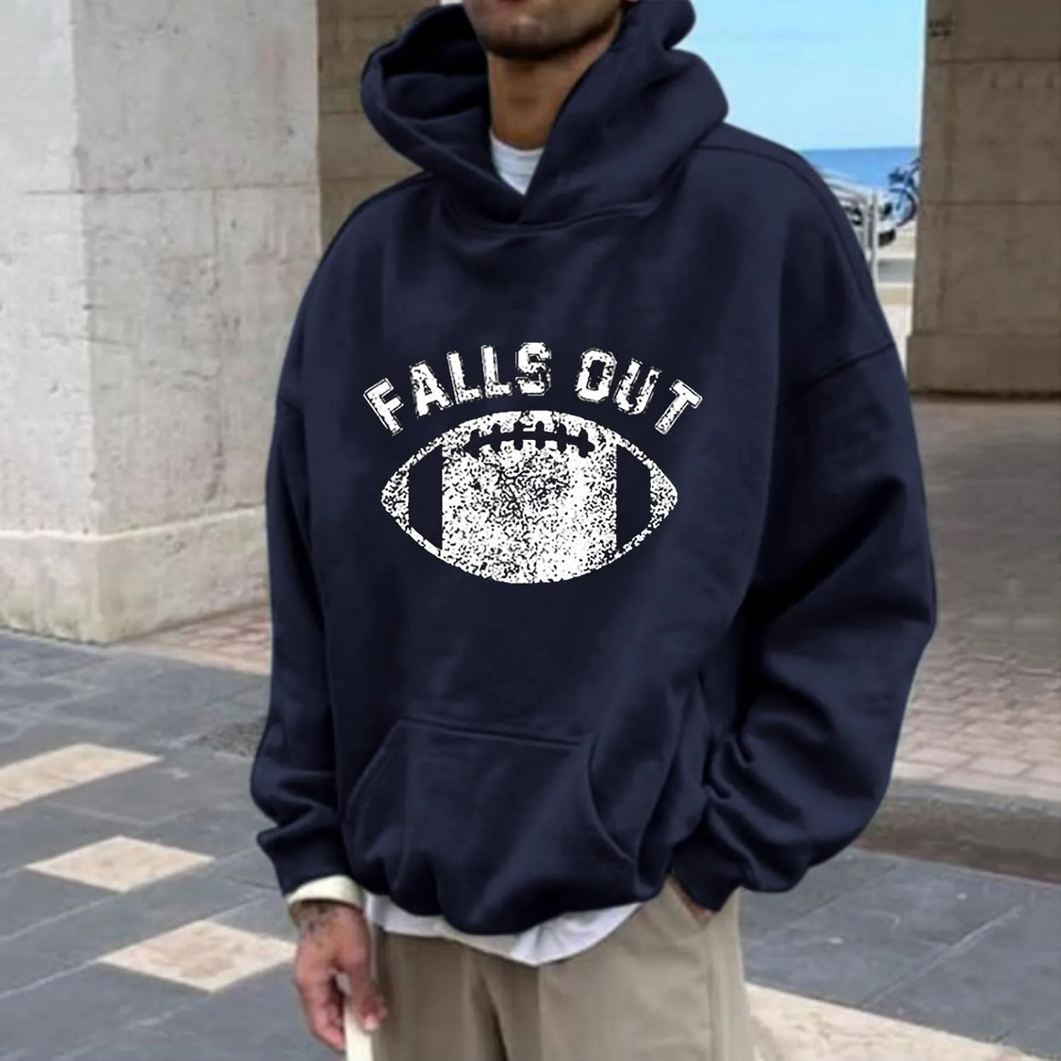 Hoodies for Men Pullover Mens Hooded Sweatshirt Plaid Hooded Tops Casual Printed Long Sleeve Sweater Pullover Loose