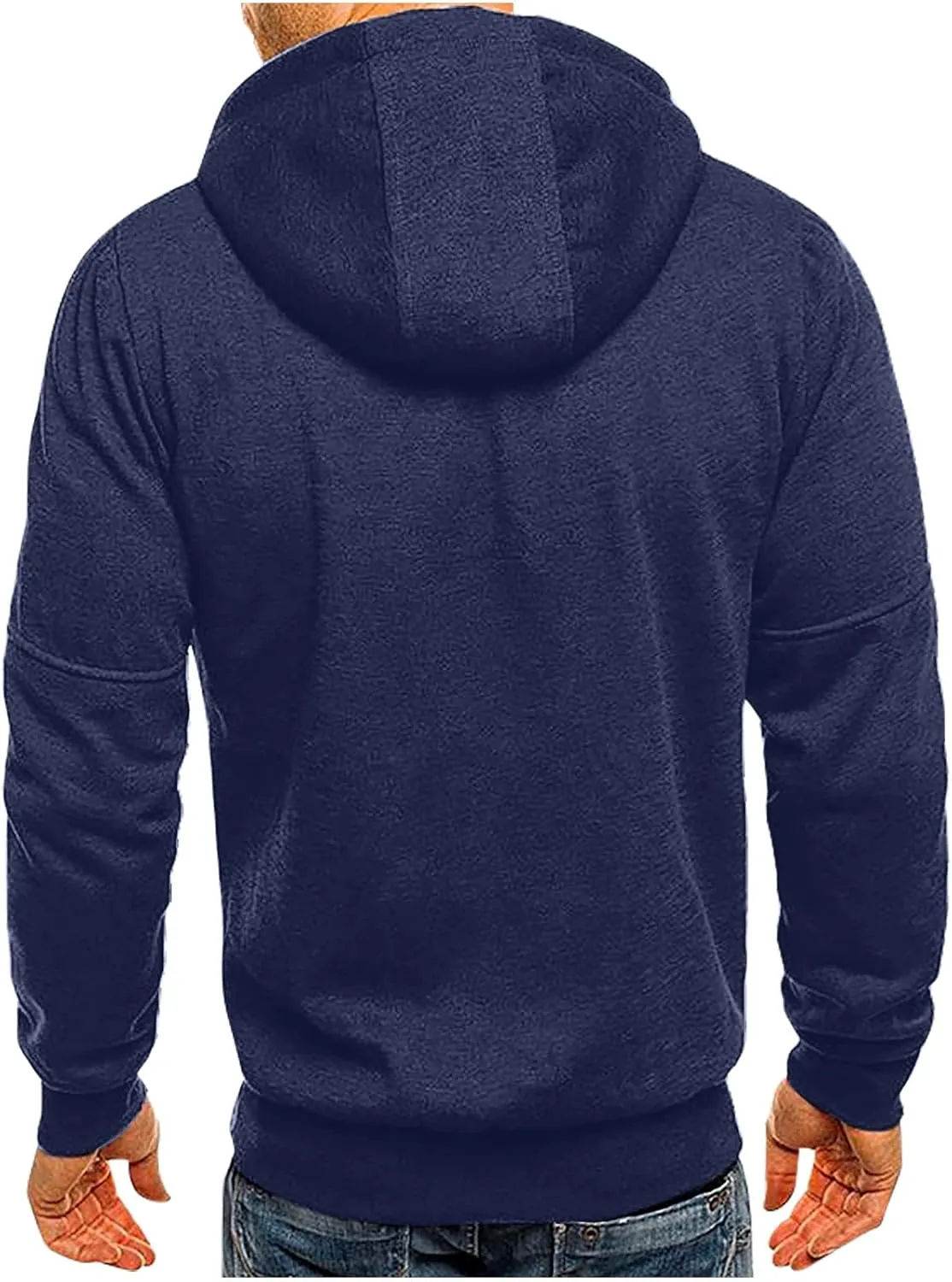 Hoodies for Men Zip Up Lightweight Casual Long Sleeve Hooded Jackets Sports Hooded Sweatshirts with Zipper Pockets