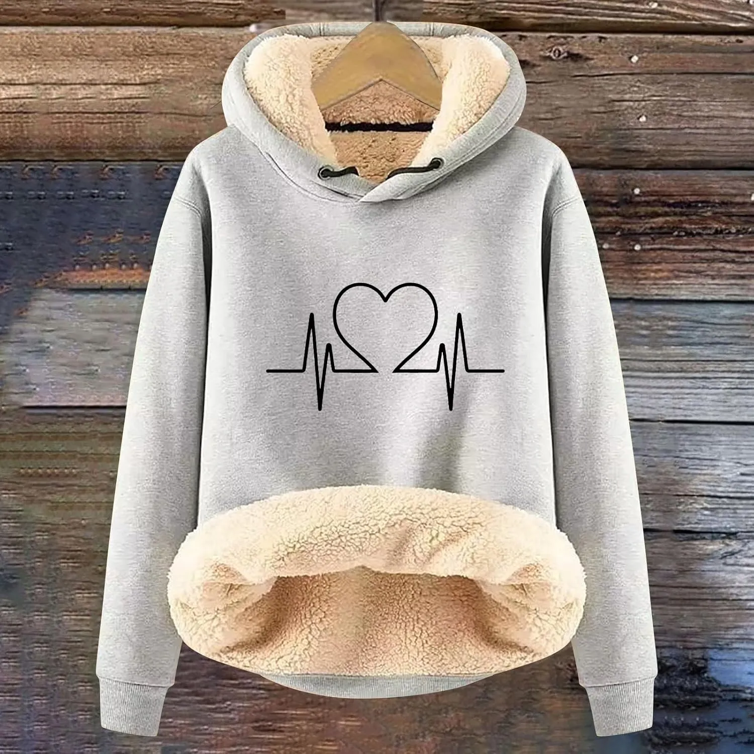 Hoodies for Women Comfy Thermal Outfits Fleece Sherpa Lined Pullover Hooded Sweatshirt Trendy Casual Winter Warm Hoodies