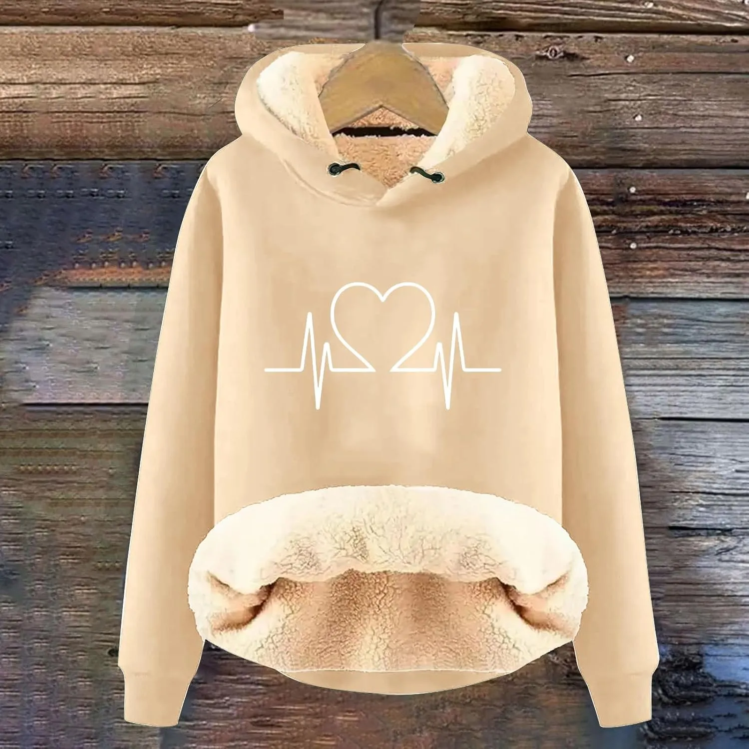 Hoodies for Women Comfy Thermal Outfits Fleece Sherpa Lined Pullover Hooded Sweatshirt Trendy Casual Winter Warm Hoodies