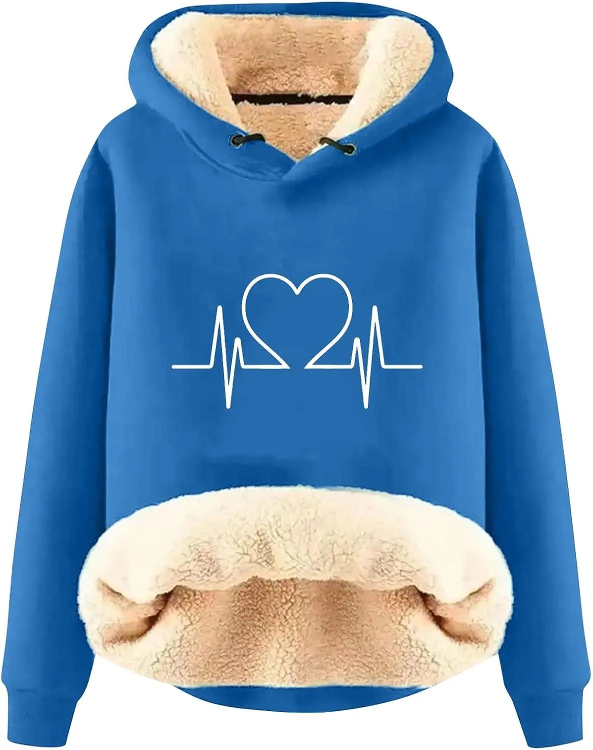 Hoodies for Women Comfy Thermal Outfits Fleece Sherpa Lined Pullover Hooded Sweatshirt Trendy Casual Winter Warm Hoodies