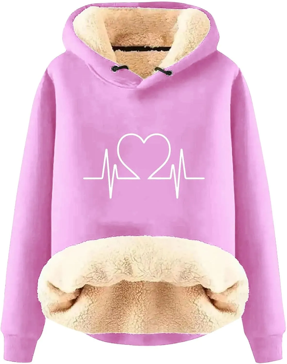 Hoodies for Women Comfy Thermal Outfits Fleece Sherpa Lined Pullover Hooded Sweatshirt Trendy Casual Winter Warm Hoodies