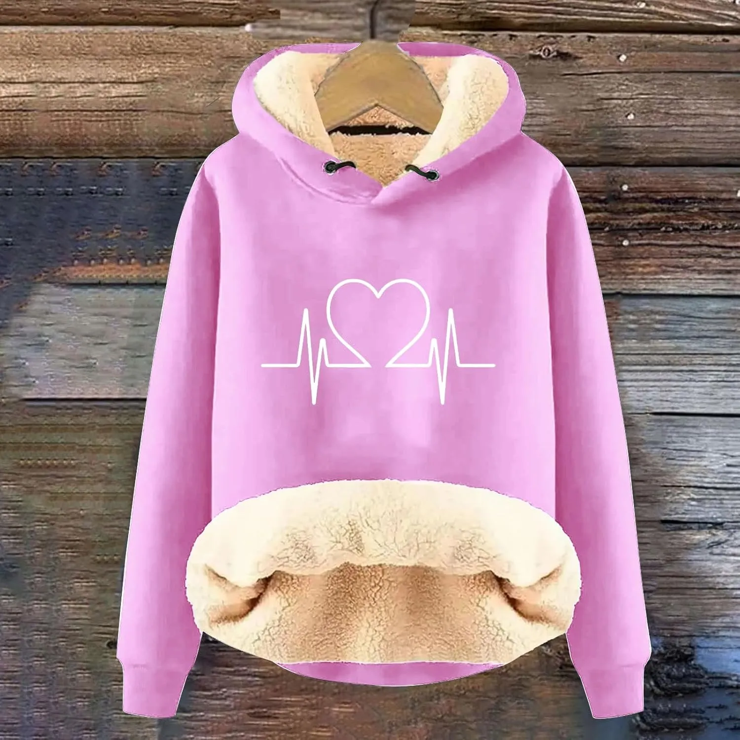 Hoodies for Women Comfy Thermal Outfits Fleece Sherpa Lined Pullover Hooded Sweatshirt Trendy Casual Winter Warm Hoodies