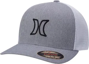 Hurley Men's Trucker Hat - Lightweight Breathable Stretch Mesh Back Curved Bill Baseball Cap with 3D Front Icon Logo