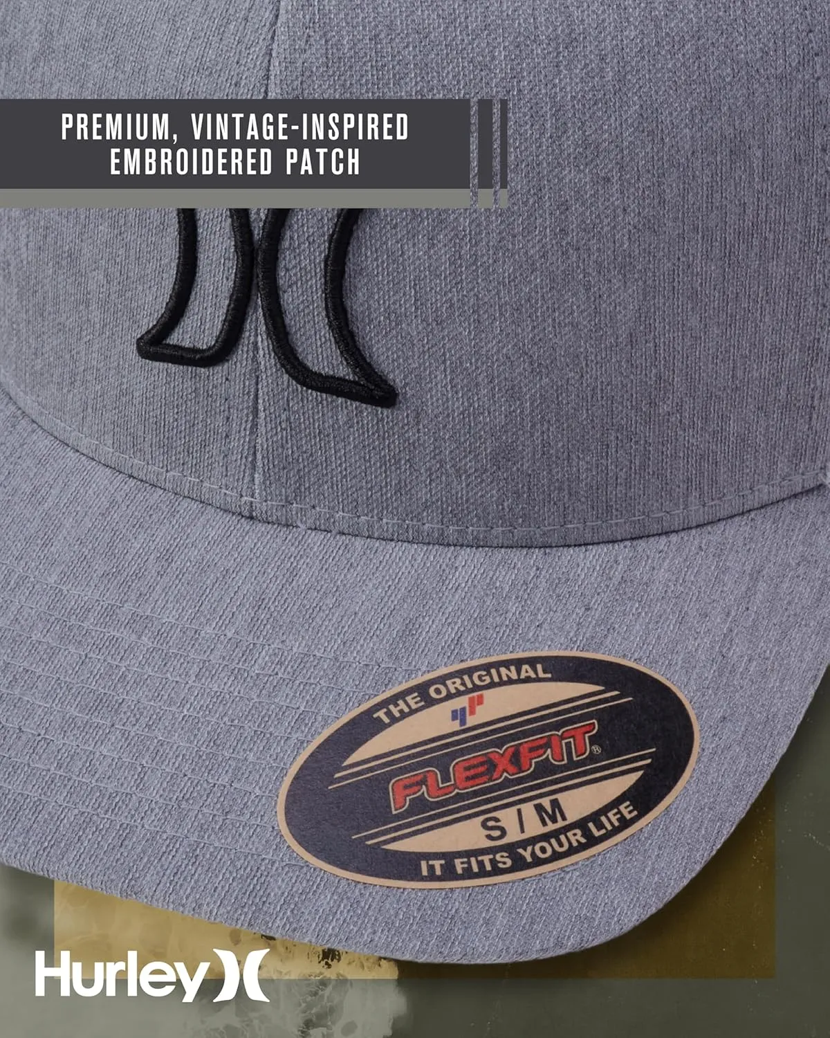 Hurley Men's Trucker Hat - Lightweight Breathable Stretch Mesh Back Curved Bill Baseball Cap with 3D Front Icon Logo