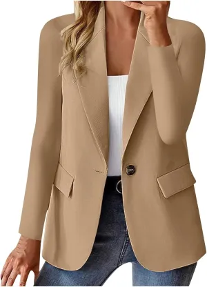 JIEMUXIU Blazers for Women Business Casual 2025 Trendy Jackets Long Sleeve Open Front Cardigan Work Suit Fashion Blazer