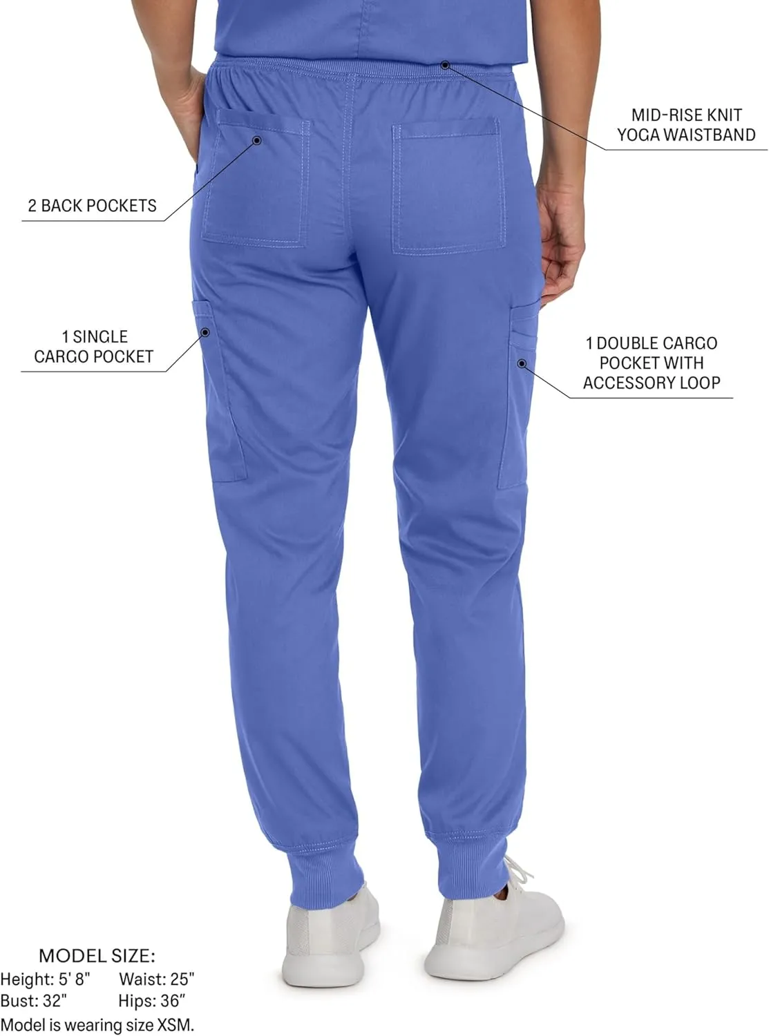 Landau Proflex Tailored Fit Stretch 7-Pocket Jogger Scrub Pants for Women 2030PRV