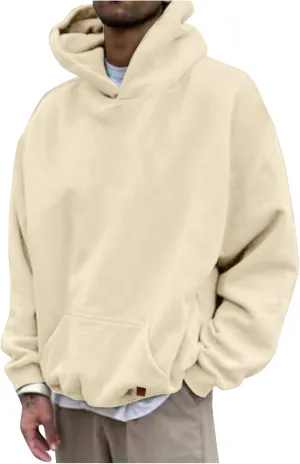 LCMTWX Men Hoodies Casual Hoodies for Men Solid Hooded Sweater Top Pullover Hooded Sweatshirt for Men Pullover Hooded