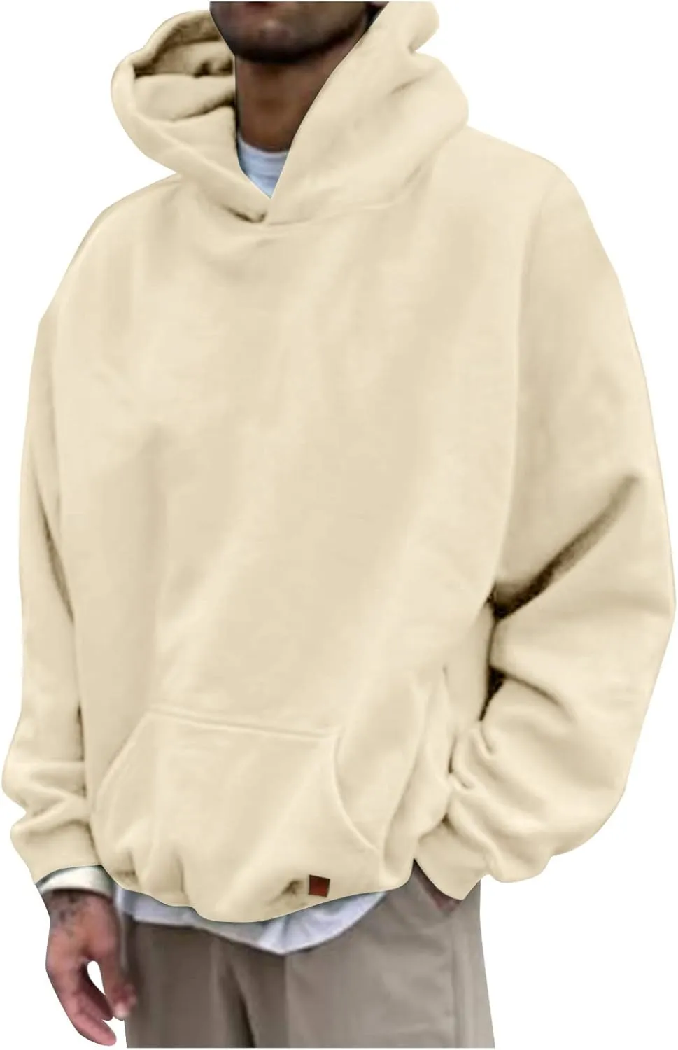 LCMTWX Men Hoodies Casual Hoodies for Men Solid Hooded Sweater Top Pullover Hooded Sweatshirt for Men Pullover Hooded