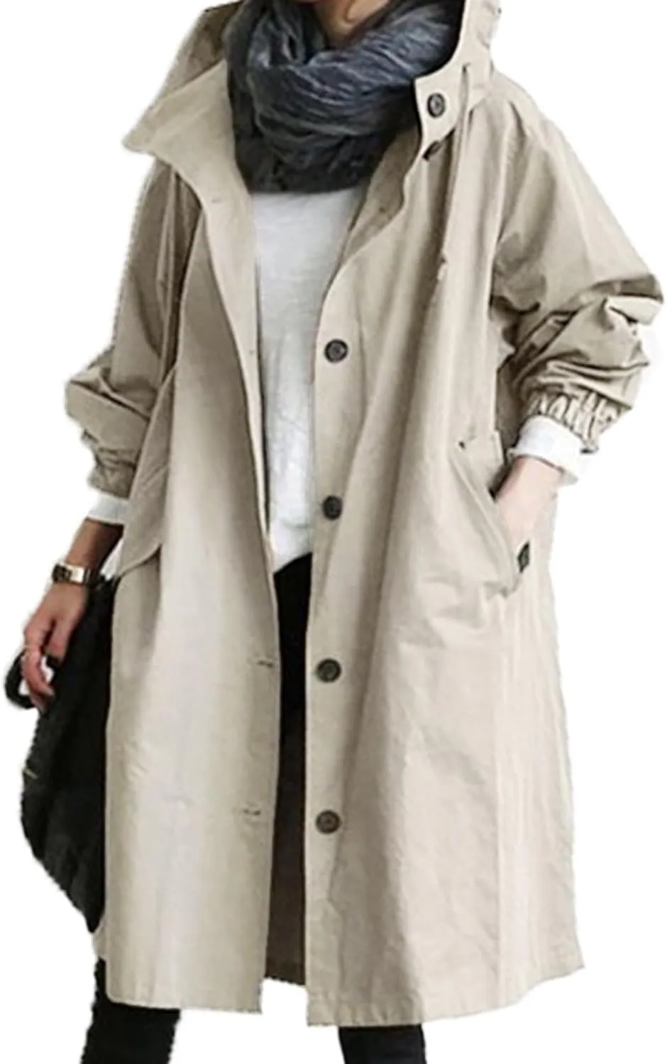 LCMTWX Winter Coats for Women Suit Collar Printed Pocket Jacket Black Trench Coat Trench Coats for Women Fall Wool Coats