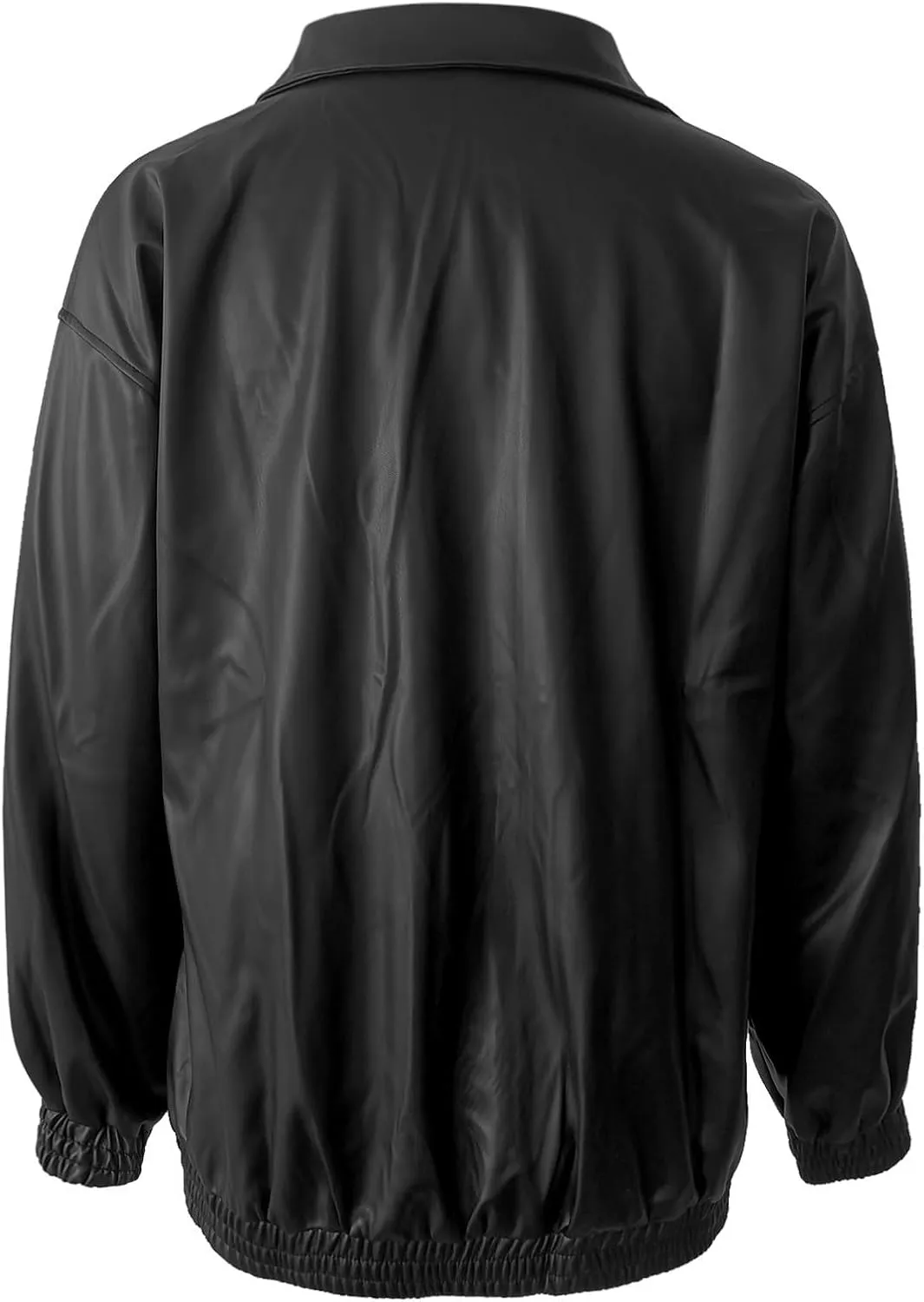 Leather Jackets for Women Long Sleeve Lapel Full Zip Lightweight Jacket Loose Fit Casual Windbreaker Athletic Jacket
