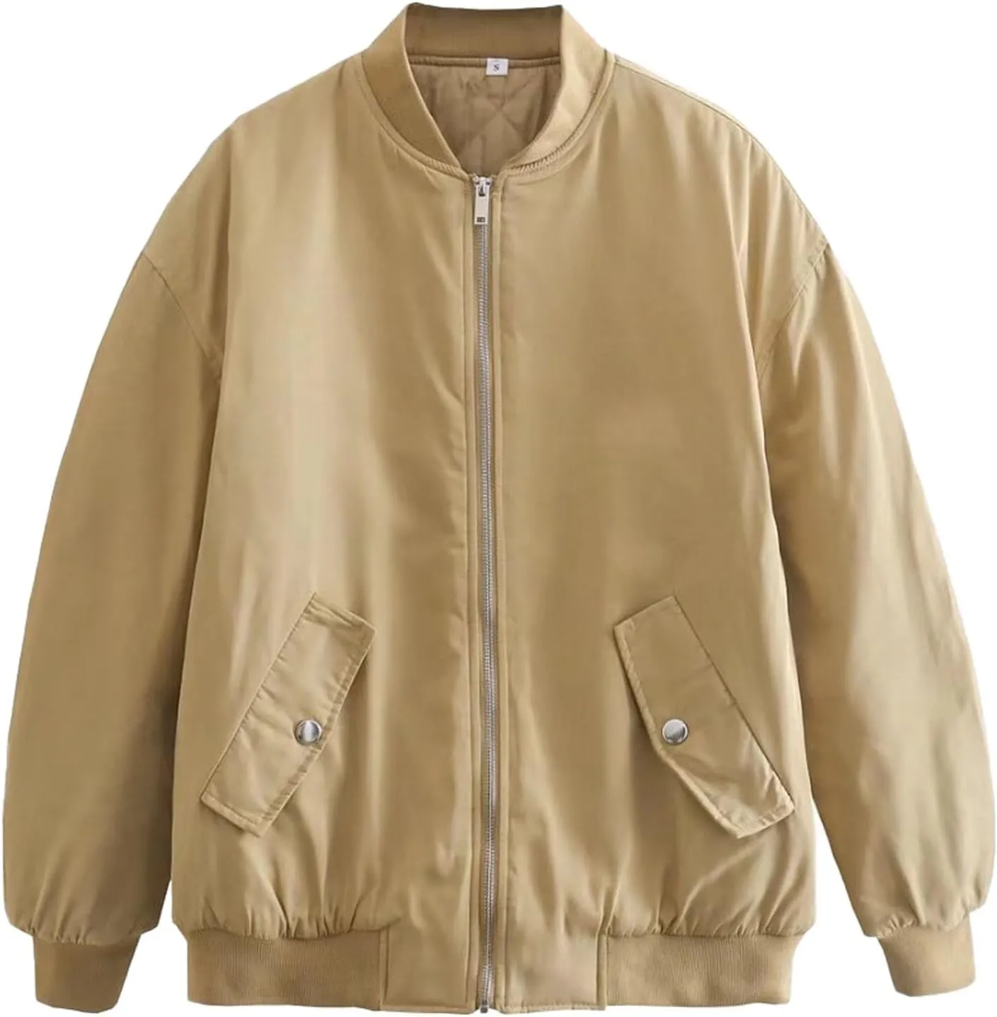Lightweight Jackets for Women Loose Fit Solid Color Full Zip Baseball Jacket Outdoor Athletic Hiking Fall Outwear