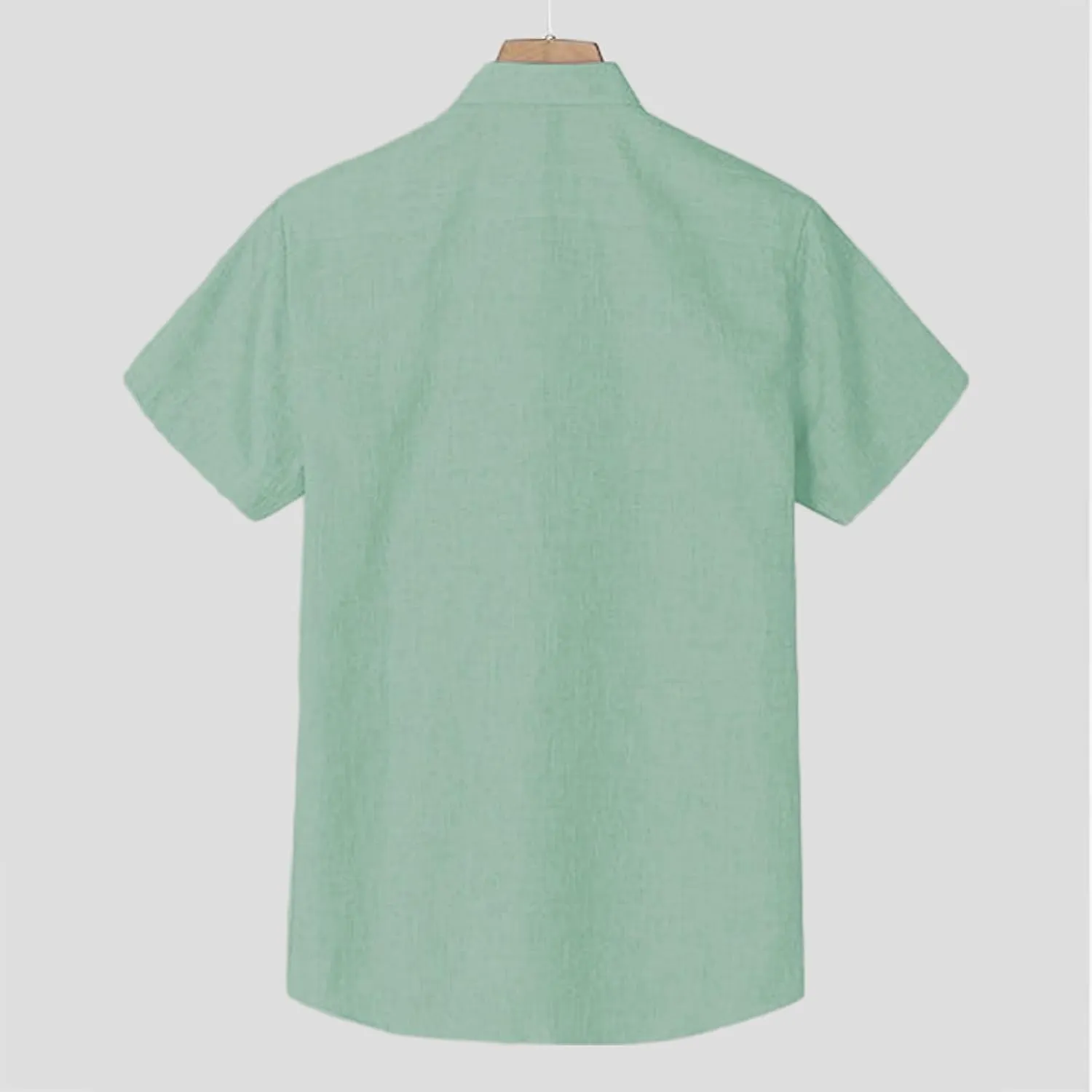 Linen Shirts for Men Slim Fit Short Sleeve Button Down Dress Shirts Wrinkle Free Casual Vacation Beach Summer Tops