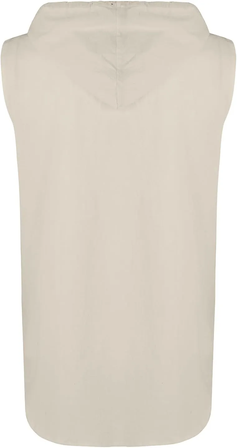 Linen Sleeveless Hoodies Mens Quick Dry Breathable Summer Beach Tops Casual Loose Fit Tees UV UPF 50  Sun Shirts 2025