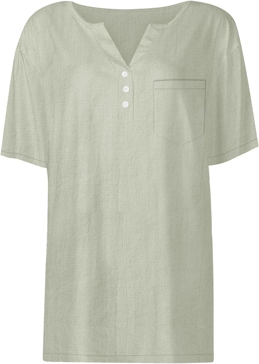 Linen Tops for Women 2025 Summer Trendy Short Sleeve Tshirts Workout Button Down Plus Size Cotton Linen Shirt