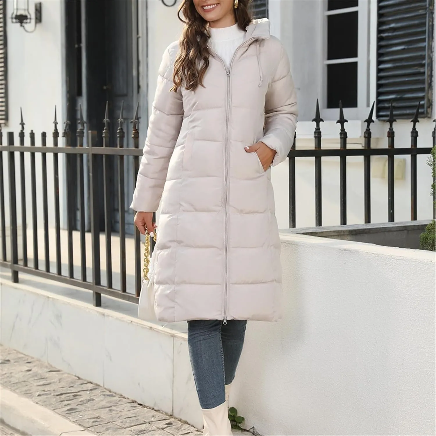 Long Length Maxi Puffer Parka Coat Puffer Jacket Lightweight Winter Coat Long Sleeve Puffer Jacket Womens Coats