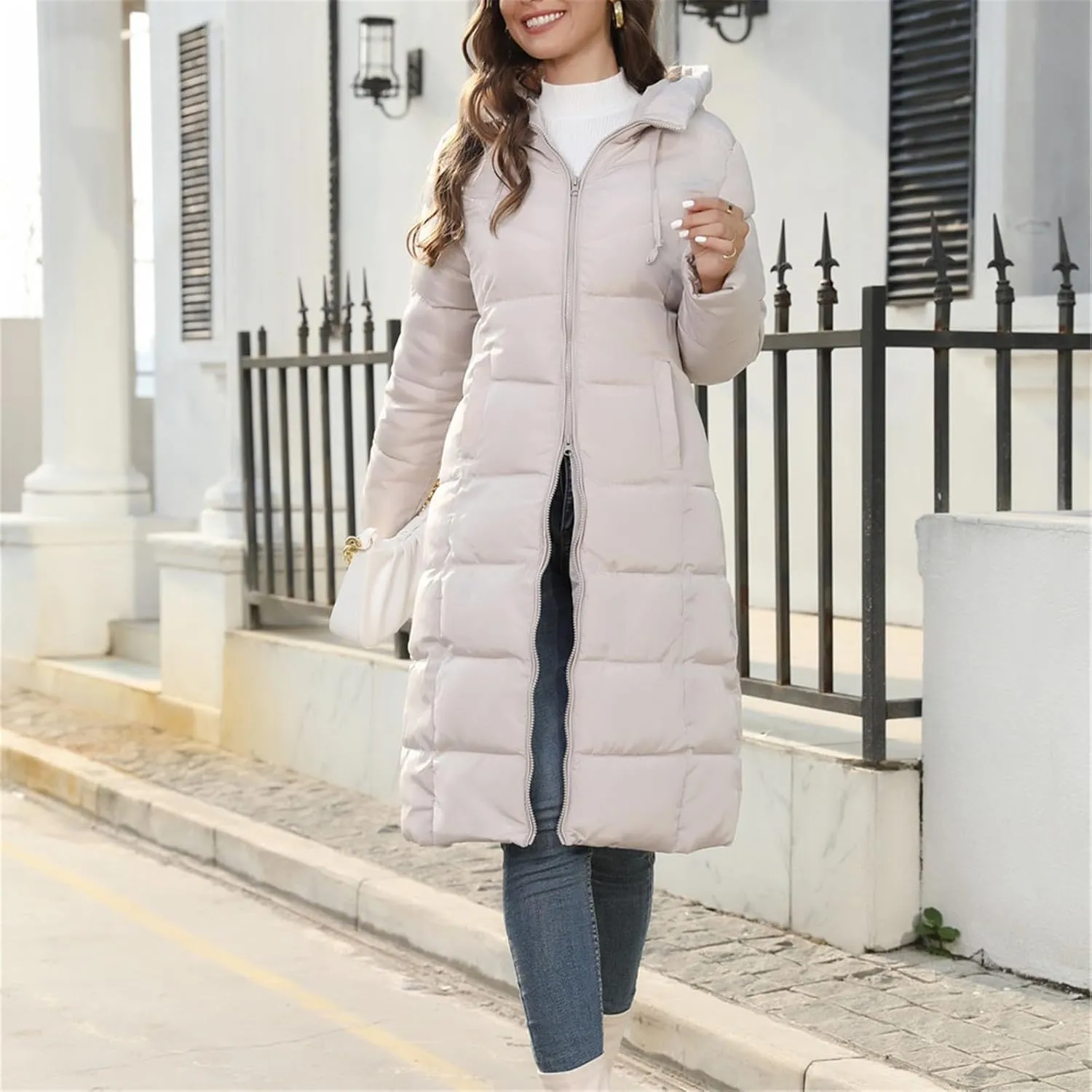 Long Length Maxi Puffer Parka Coat Puffer Jacket Lightweight Winter Coat Long Sleeve Puffer Jacket Womens Coats