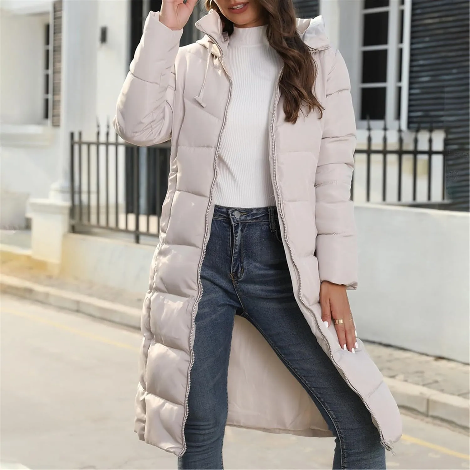 Long Length Maxi Puffer Parka Coat Puffer Jacket Lightweight Winter Coat Long Sleeve Puffer Jacket Womens Coats