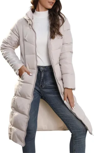 Long Length Maxi Puffer Parka Coat Puffer Jacket Lightweight Winter Coat Long Sleeve Puffer Jacket Womens Coats