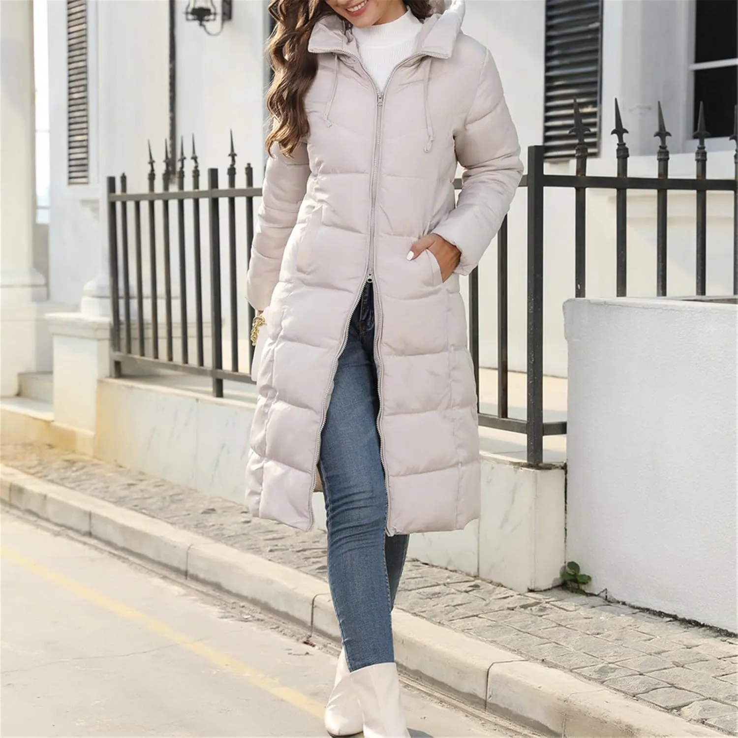 Long Length Maxi Puffer Parka Coat Puffer Jacket Lightweight Winter Coat Long Sleeve Puffer Jacket Womens Coats