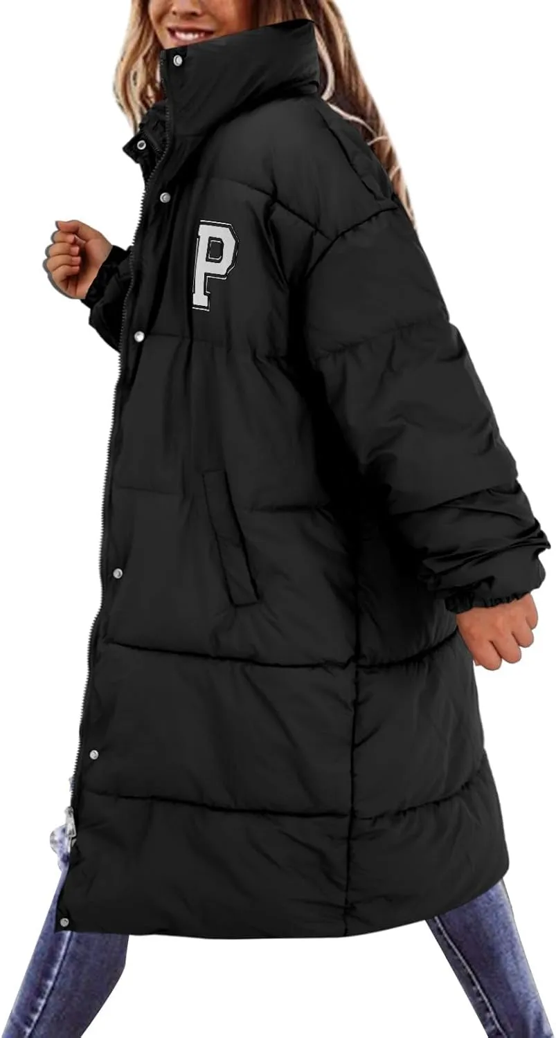 Long Puffer Jacket Womens with Hood Winter Down Jacket Casual Snow Parka Coat for Women