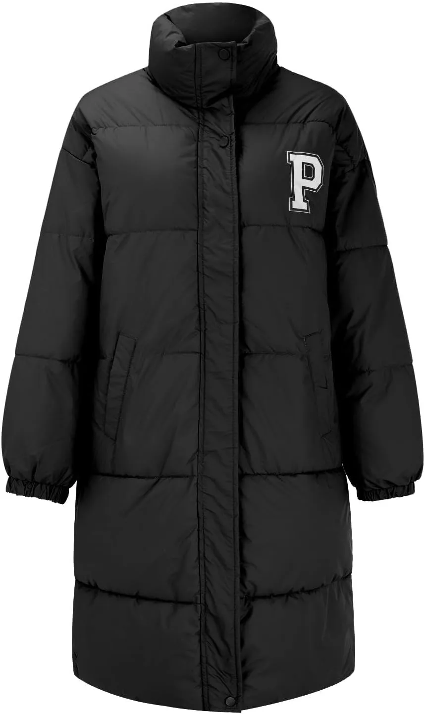 Long Puffer Jacket Womens with Hood Winter Down Jacket Casual Snow Parka Coat for Women