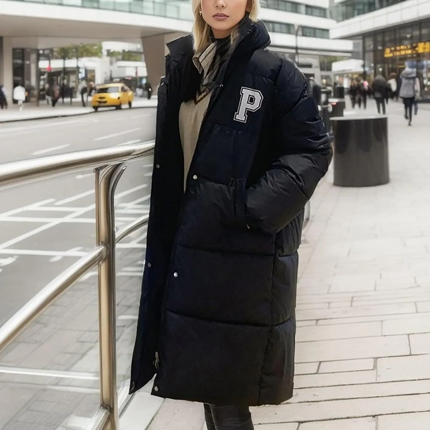 Long Puffer Jacket Womens with Hood Winter Down Jacket Casual Snow Parka Coat for Women