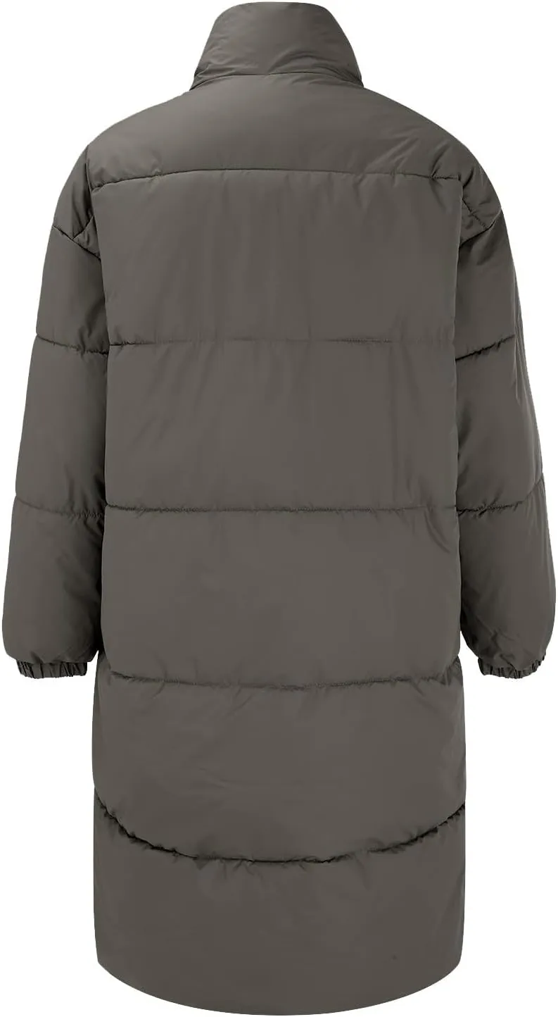 Long Puffer Jacket Womens with Hood Winter Down Jacket Casual Snow Parka Coat for Women
