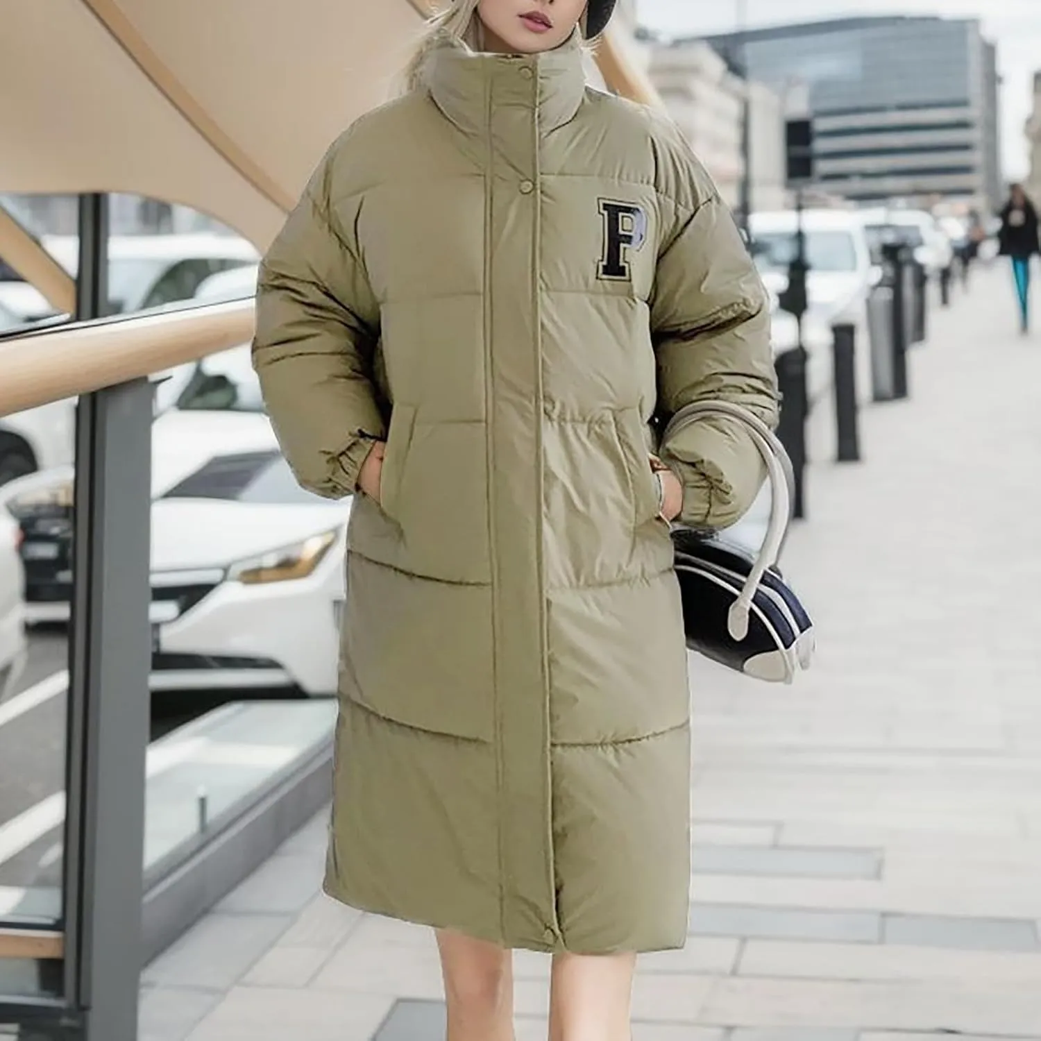 Long Puffer Jacket Womens with Hood Winter Down Jacket Casual Snow Parka Coat for Women