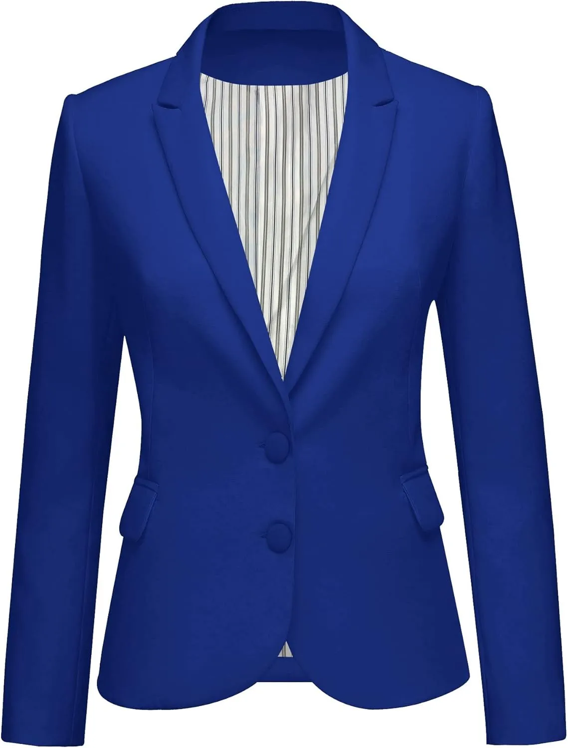 LookbookStore Womens Notched Lapel Pockets Button Work Office Blazer Jacket Suit
