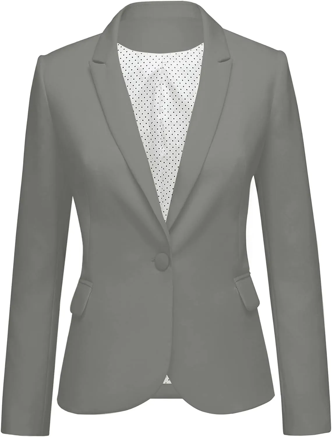 LookbookStore Womens Notched Lapel Pockets Button Work Office Blazer Jacket Suit
