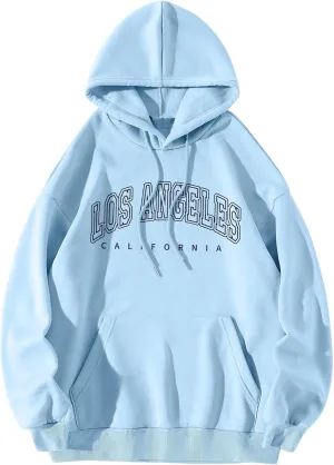 Los Angeles Hoodies Vintage Hoodiess for Women Crew Neck Hoodiess for Women Aesthetic Womens Pullover Hoodies Letter