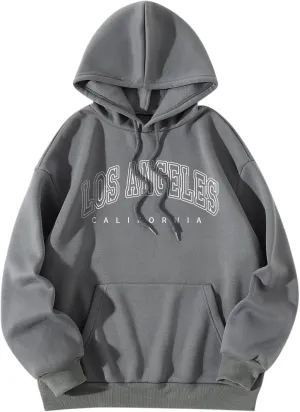 Los Angeles Hoodies Vintage Hoodiess for Women Crew Neck Hoodiess for Women Aesthetic Womens Pullover Hoodies Letter
