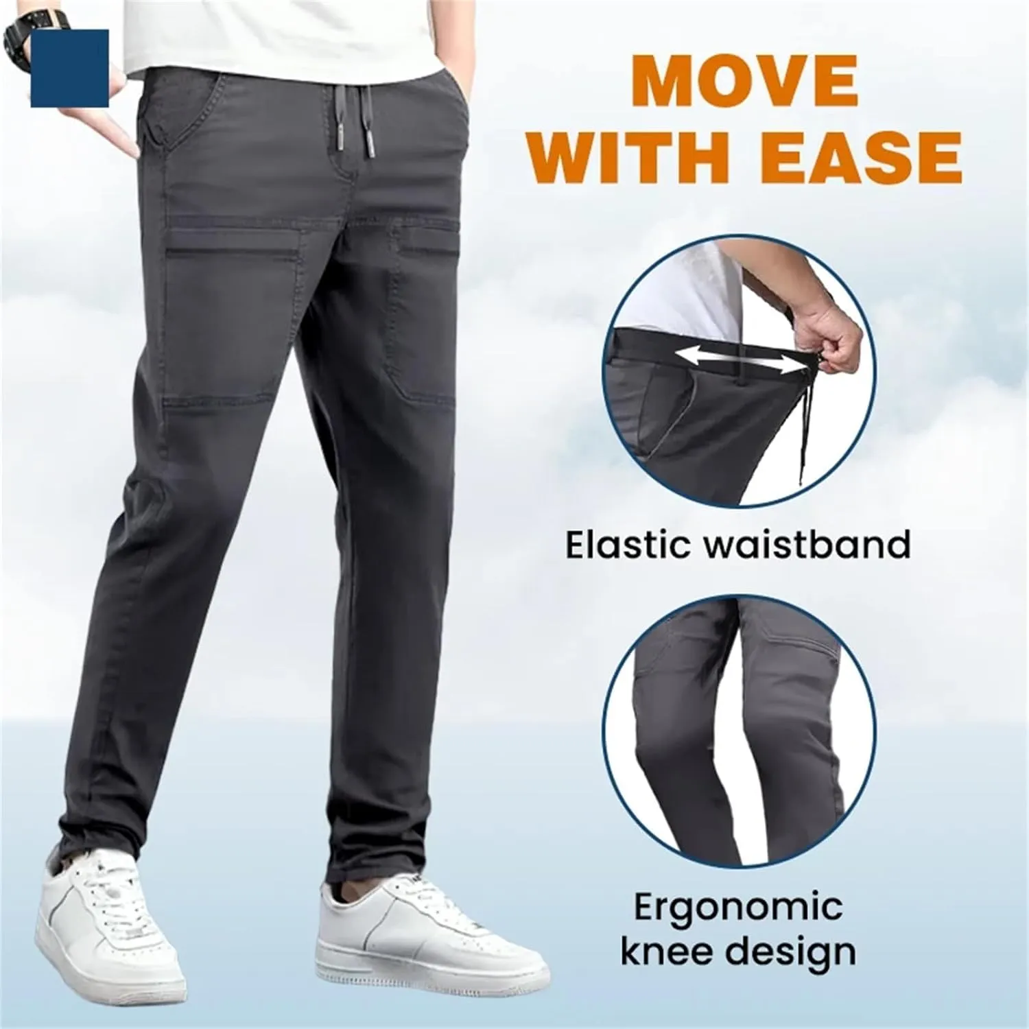 Manzera Stretch Cargo Pants Multipants - High Stretch Multi-Pocket Straight Lightweight Cargo Pants