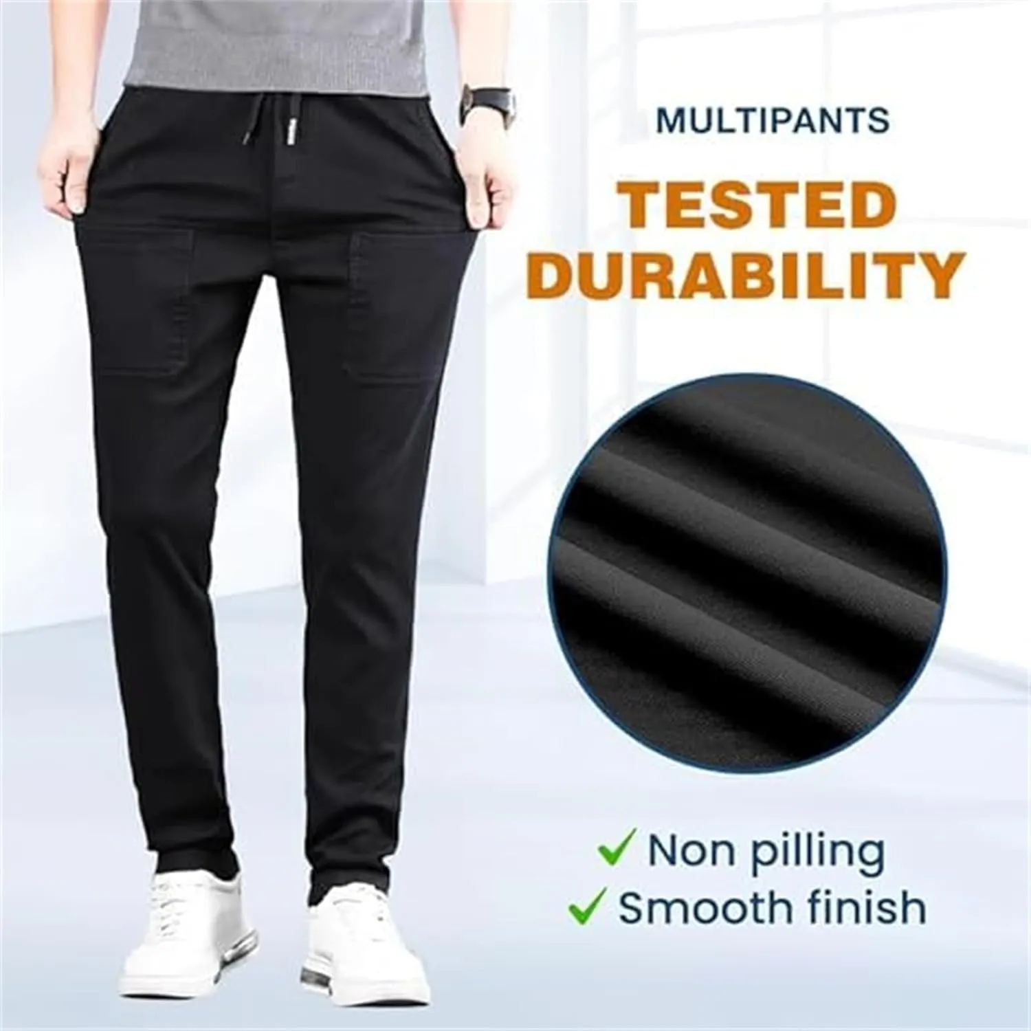 Manzera Stretch Cargo Pants Multipants - High Stretch Multi-Pocket Straight Lightweight Cargo Pants