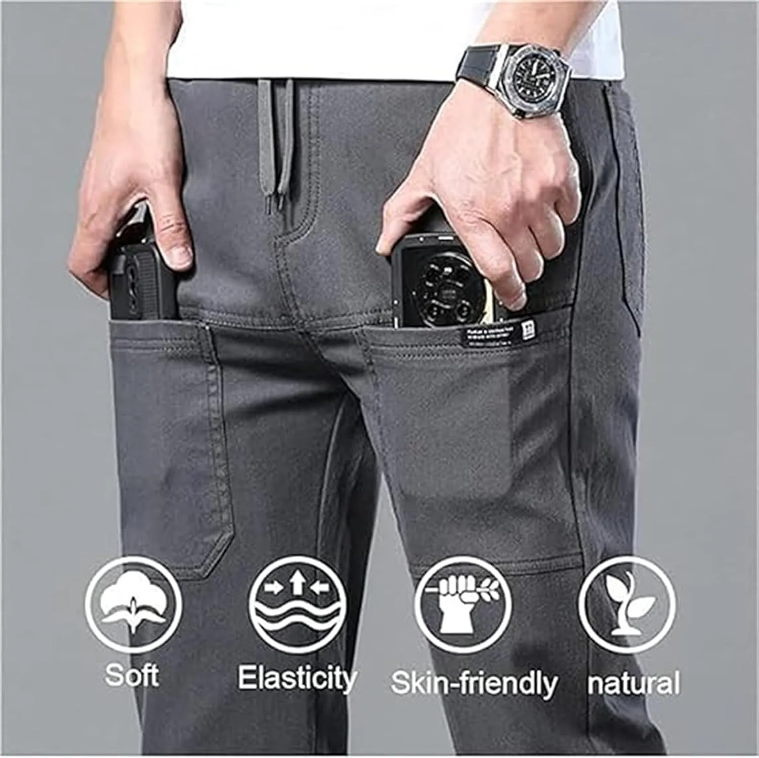 Manzera Stretch Cargo Pants,Multipants - High Stretch Multi-Pocket Durable Cargo Pants, Lightweight Hiking Pants