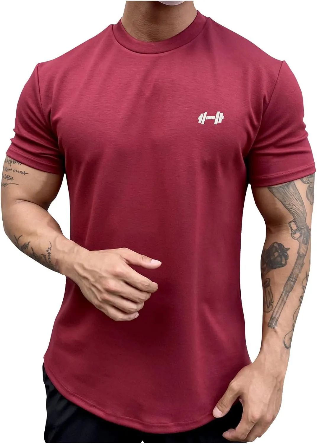 Men Cotton Breathable Athletic Tee Shirt Loose Fit Summer Pullover Shirts Fashion Casual Short Sleeve Tee Tops