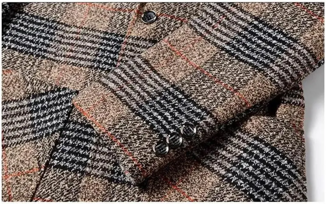Men Plaid Blazers Suits Jackets Male Blazers Coats Business Casual Slim Fit Blazers