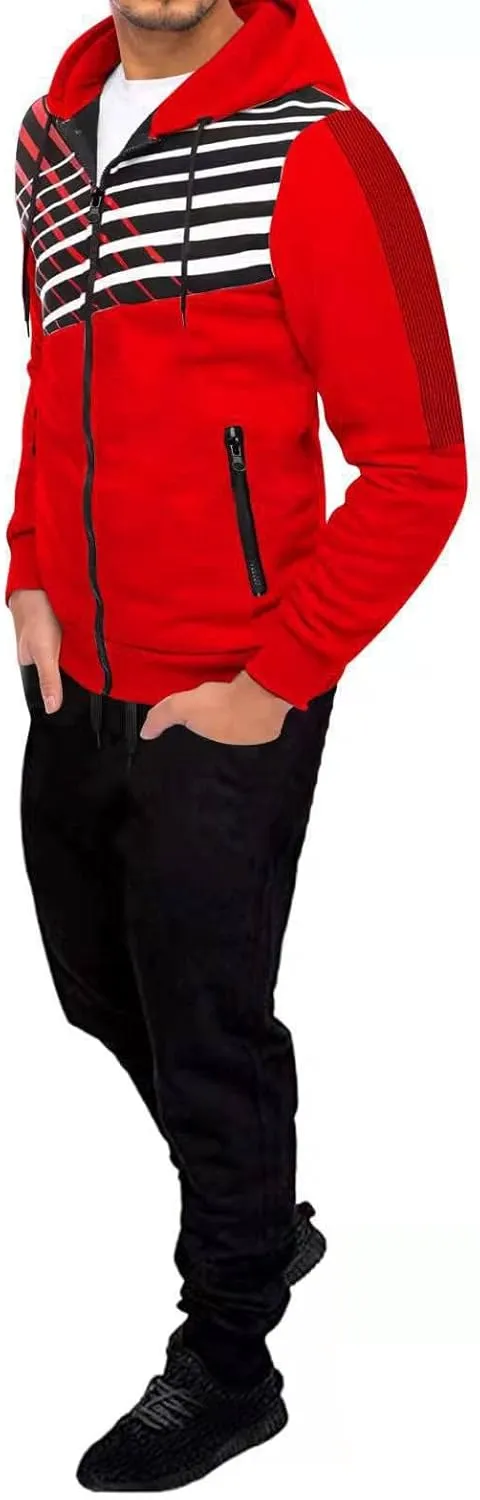 Men's 2 Piece Long Sleeve Tracksuits Full Zip for Casual Jogging Sports Gym Training Warm Hoodie Sweatpants Sets