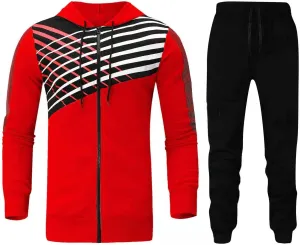 Men's 2 Piece Long Sleeve Tracksuits Full Zip for Casual Jogging Sports Gym Training Warm Hoodie Sweatpants Sets