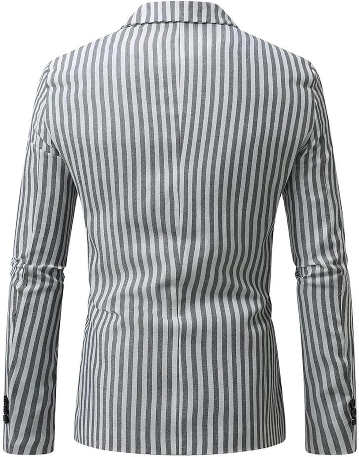 Mens Blazer Jacket Fashion Zebra Stripes Business Formal Suit Classic Lapel One Button Slim Fit Coats Dressy Blazers