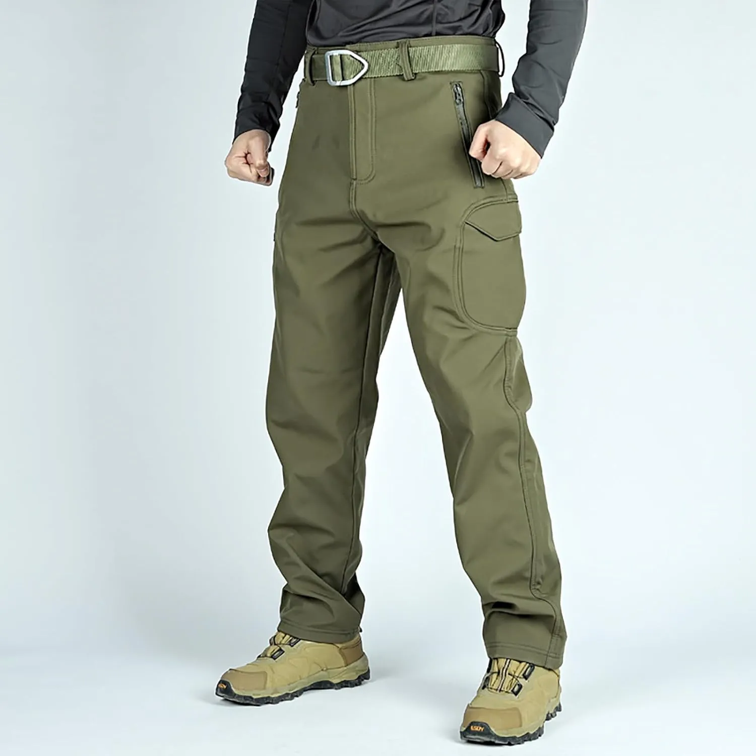 Mens Cargo Pants Stretch Work Tactical Pants Multi Pockets Ripstop Flex Baggy Hiking Pants Outdoor Stretch Long Pants