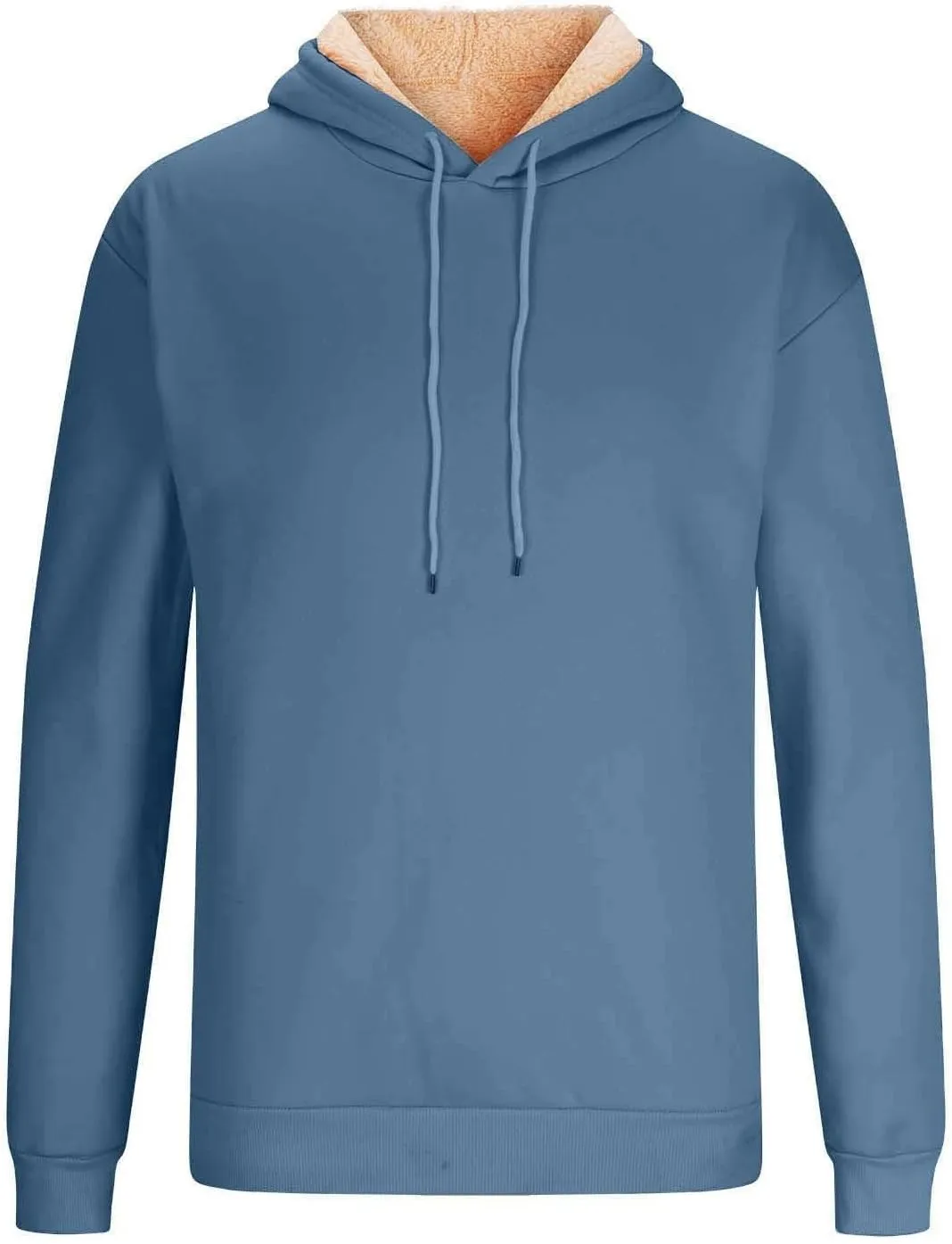 Men's Casual Fleece Sherpa Lined Hoodie Winter Warm Pullover Hooded Sweatshirt