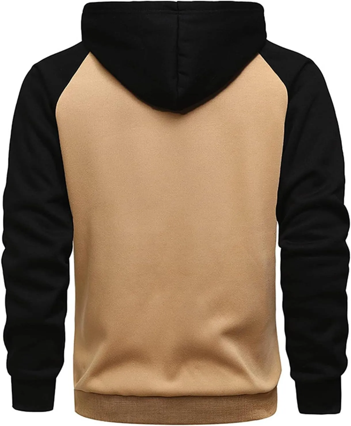 Men's Color Block Fleece Hoodies Full-Zip Jacket Heavyweight Thermal Fleece Jackets with Pocket for Warmth Outerwear
