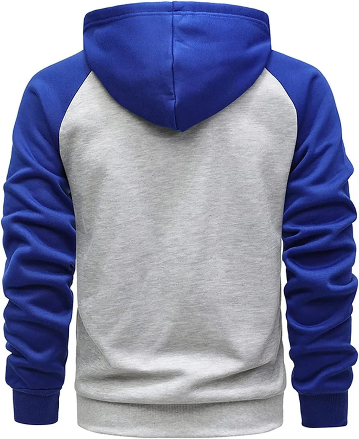 Men's Color Block Fleece Hoodies Full-Zip Jacket Heavyweight Thermal Fleece Jackets with Pocket for Warmth Outerwear