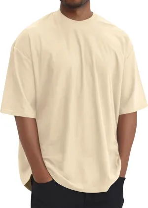 Men's Cotton T-Shirts Casual Crew Neck T-Shirt Short Sleeve Fashion Tee Shirts Summer Loose Fit Tops Clothing